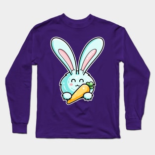 Kawaii Cute Rabbit Holding Carrot Long Sleeve T-Shirt